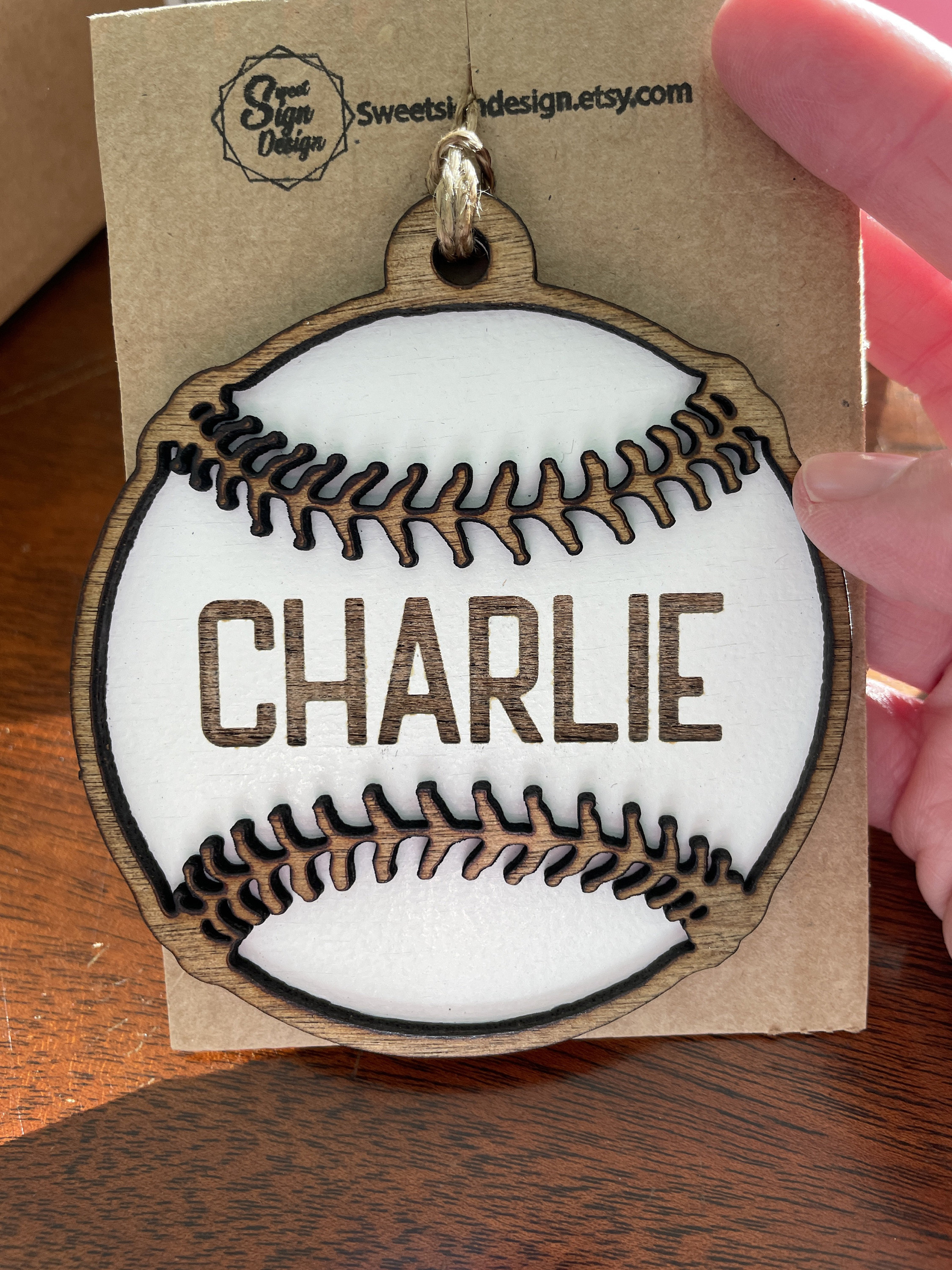 Baseball Ornament | Christmas | Laser Engraved | Gift Tags | Sports | Team |