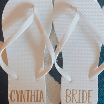 Bridesmaid Flip Flops Bride Slippers Bridesmaid Gifts - Etsy