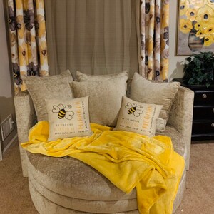 Honey Bee Birth Stats Pillow Honey Bee Birth Stats Pillow