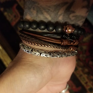 Leather Cord Bracelet, Men's Leather Bracelet, Surfer