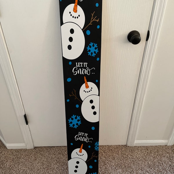 Let It Snow Vertical SVG | Snowman Christmas Design - Etsy