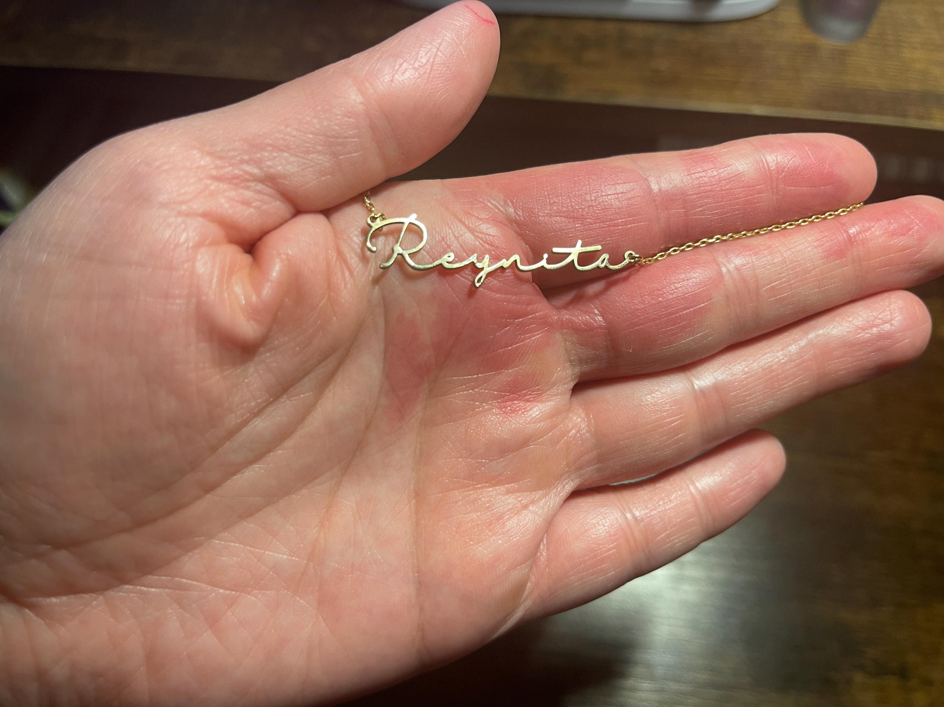 Namenskette Gold, Namensschild Halskette 14k Massivgold, Personalisierter Namensschmuck, Gold filled Name, Mama Halskette, Personalisierter Namensschmuck, AU20