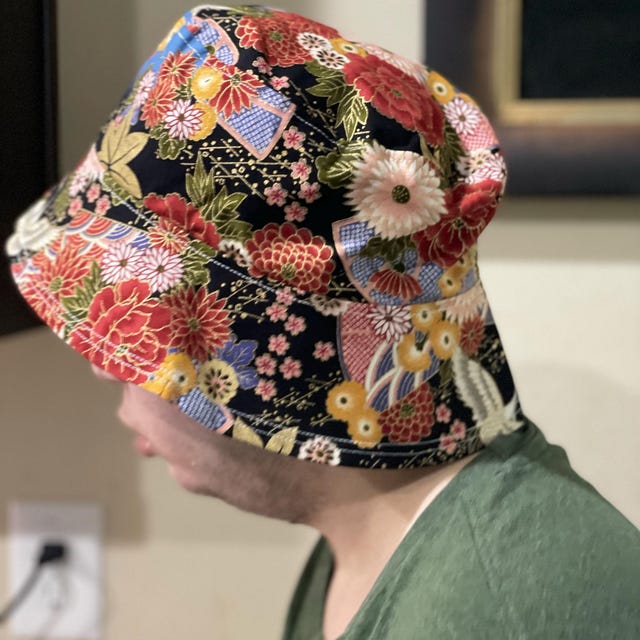 Yakuza Crane and Mount Fuji Kimono Japanese Bucket Hat