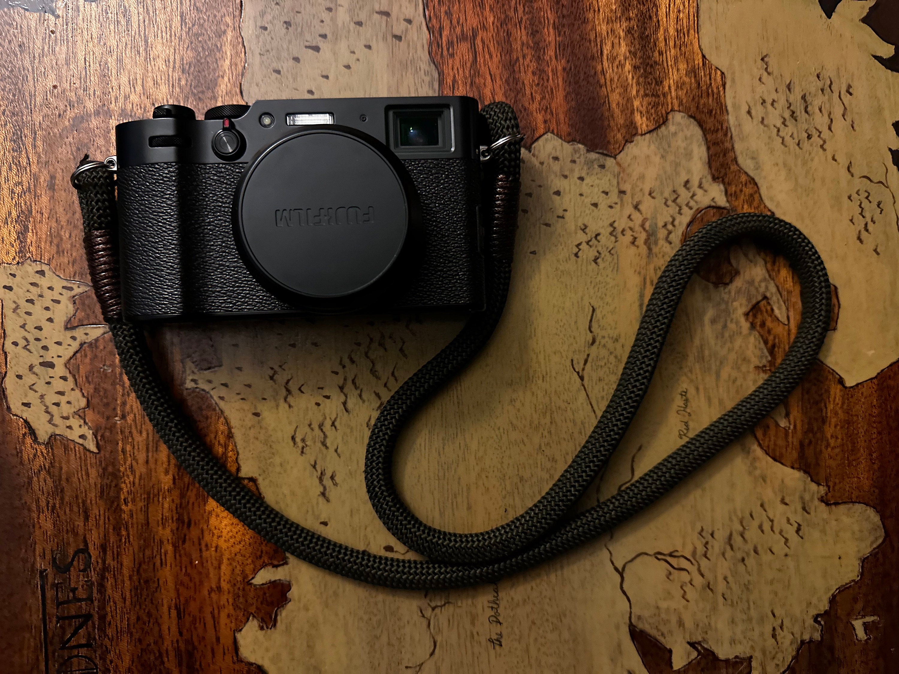 Checkered Olive/Black Camera Strap