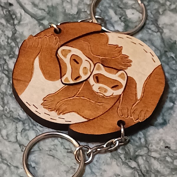 Interlocking Ferret Keychains - Friendship or Relationship Matching ...