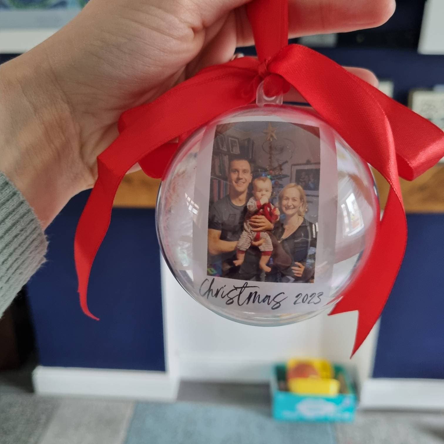 Personalised Photo Memorial Memory Christmas Feather Bauble - Special Memory Bauble - Photo Bauble - Decoration Bauble