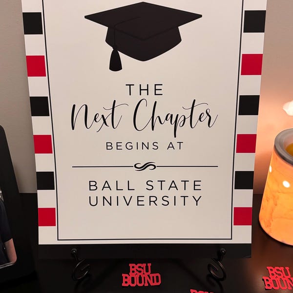 Next Chapter Graduation Sign, College Plans Grad Party Sign Decor ...