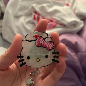 Cute Hello Kitty Silica Gel Retractable Badge Reel Nurse Doctor