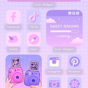 Cute Pastel Kawaii App Icons Galaxy App Icon Pack Celestial - Etsy