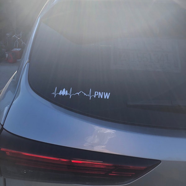 Pacific Northwest PNW Nature Icons EKG Vinyl Decal - Car Decal - Car ...