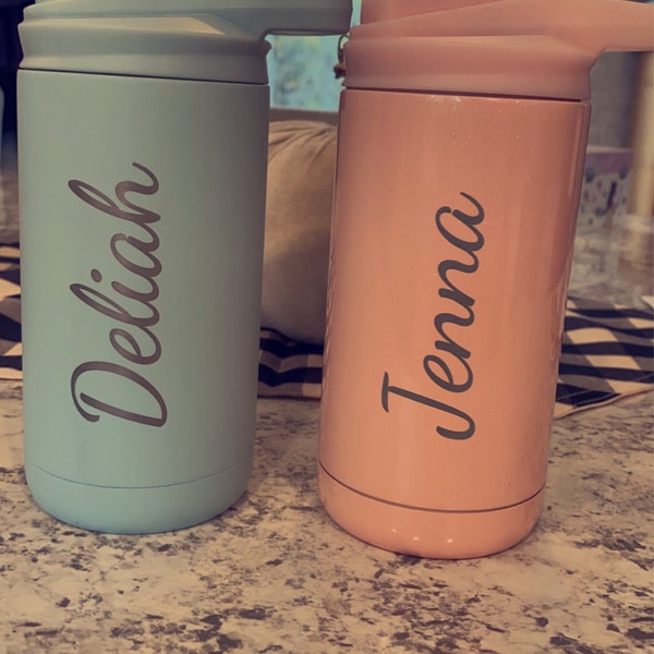 Personalized Kids Stainless Steel Water Bottle With Straw, Custom ...