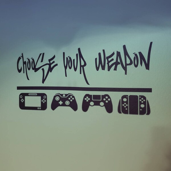 Choose Your Weapon Video Game Wall Decal Sticker for Game Room or Man ...