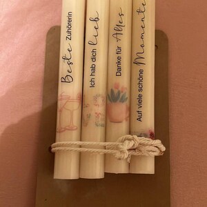 Freundin Stabkerzen mit Spruch bedruckte Kerzen Geschenk für Freundin