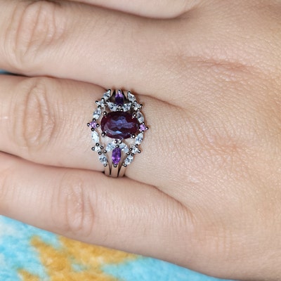 Vintage Opal Engagement Ring Rose Gold White Opal Diamond - Etsy