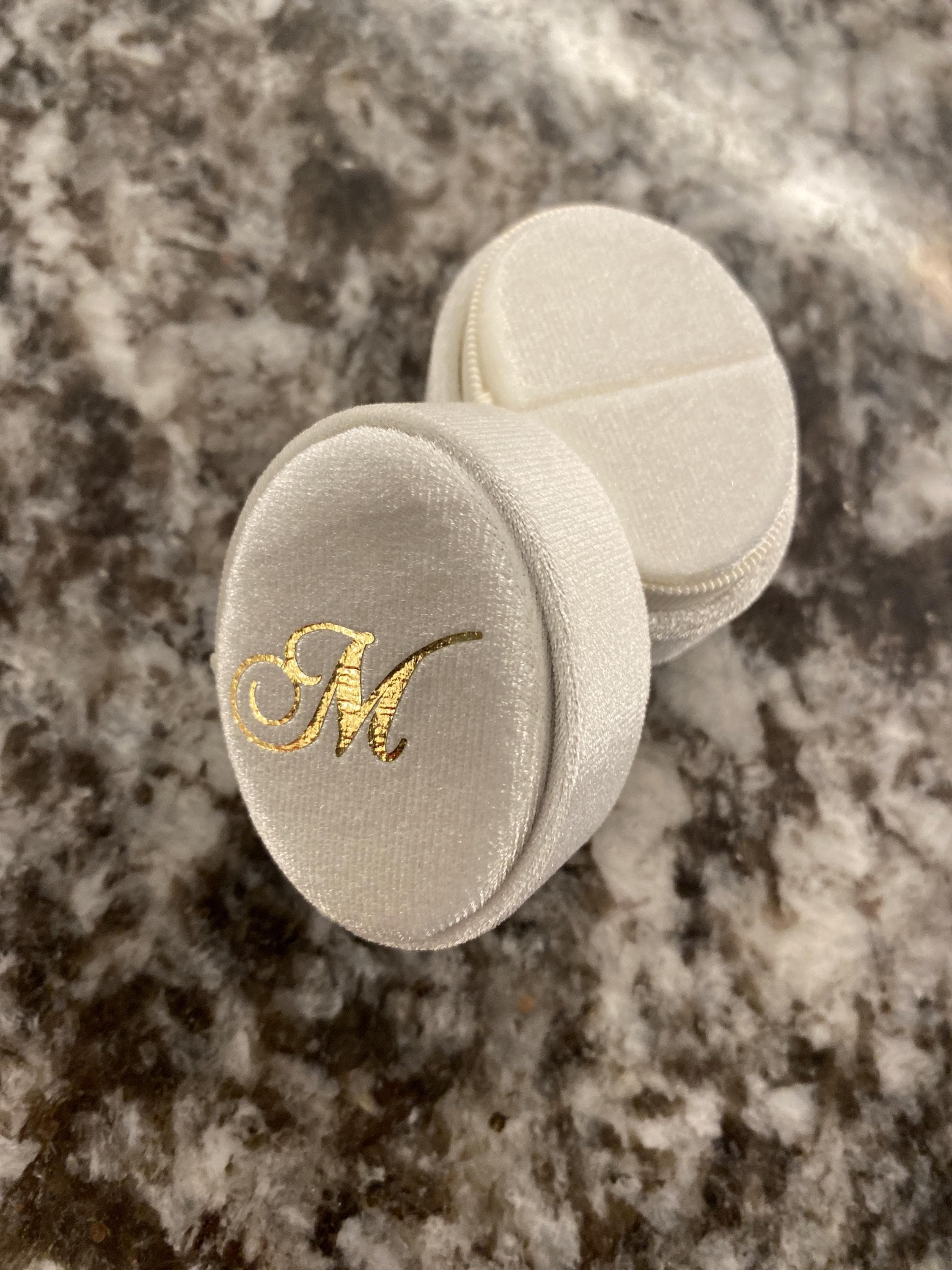 3 Slot Ring Box Wedding Velvet, 3 slot Custom Wedding Ring Box, Engagement, White, Triple Slot, Modern Ring Box, Custom Box Oval Triple