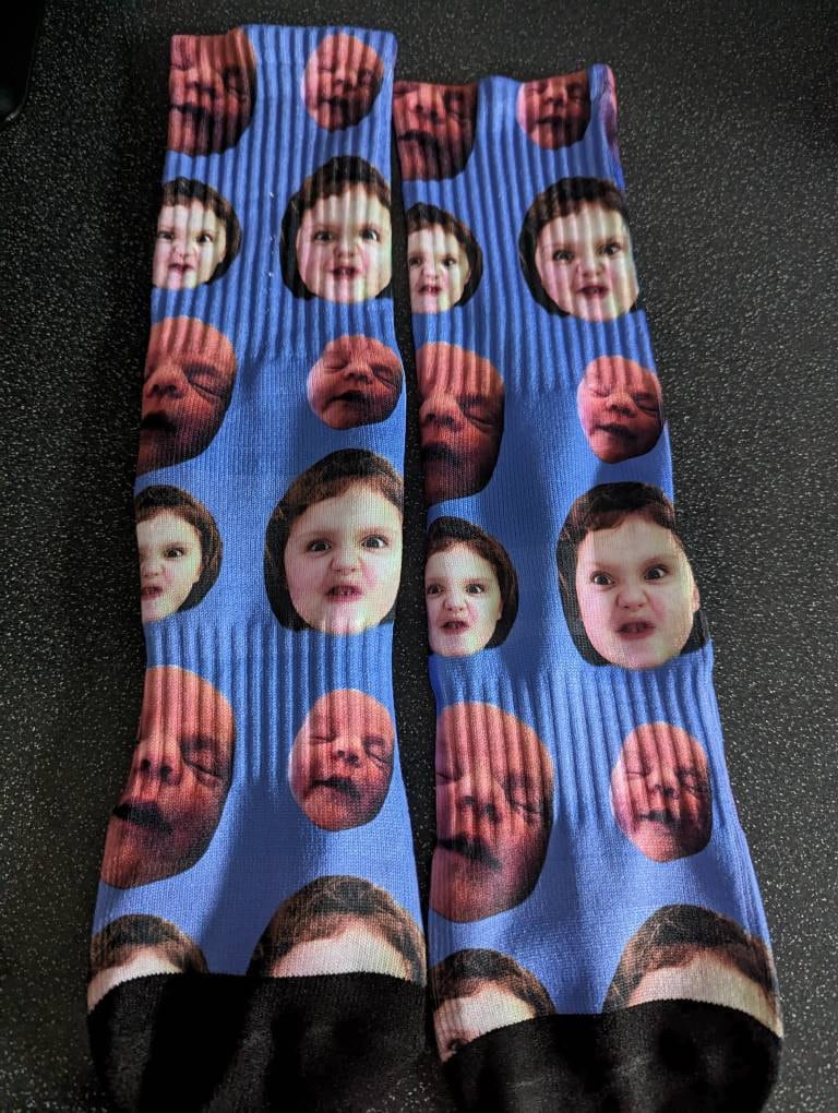 Custom Face Socks Printed With Loved Ones Face Make A Fantastic Unique Personalised Gift