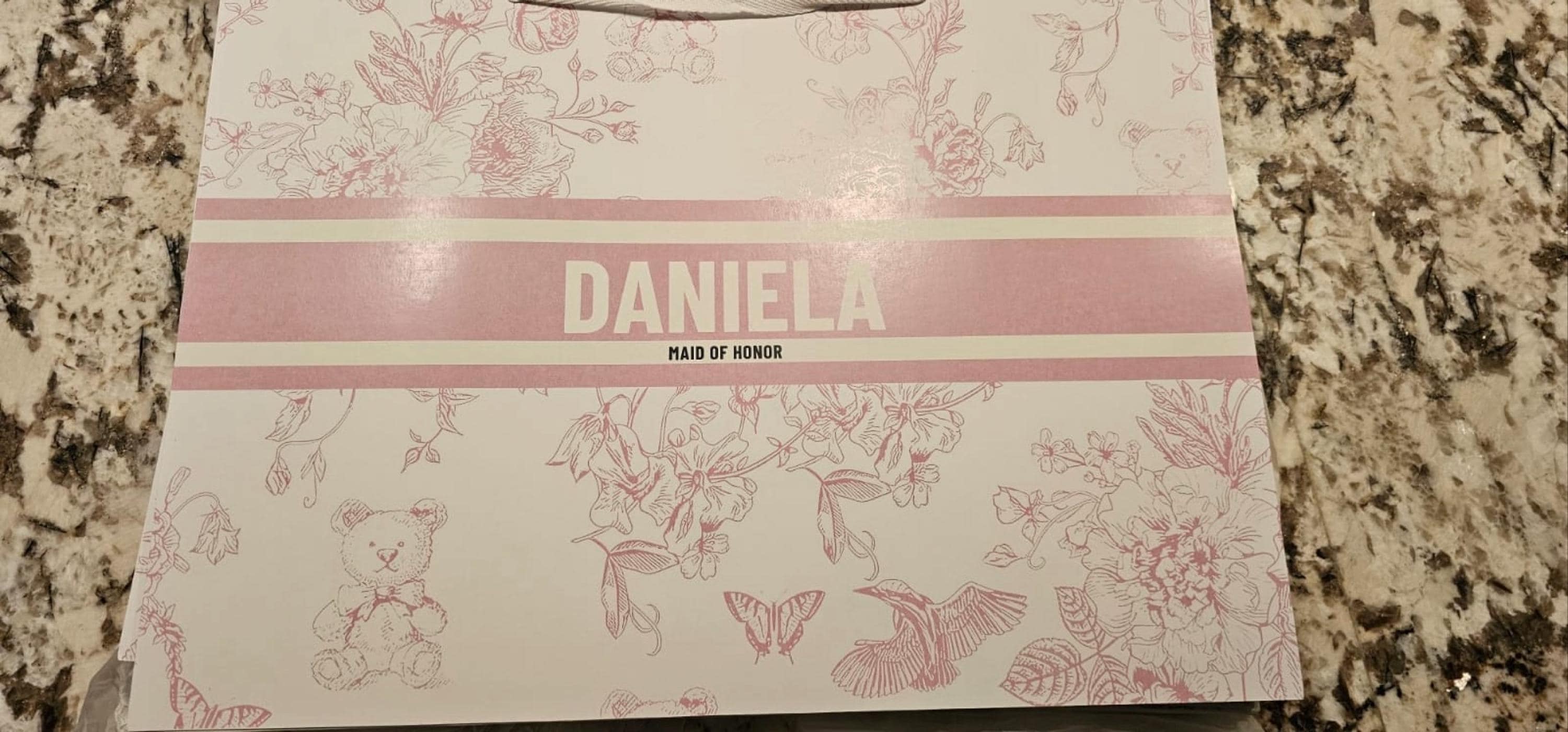 Benutzerdefinierte Toile De Jouy Geschenktüten | Personalisiert | Hochzeit | Brautjungfernantrag | Braut | Babyparty | Geburtstag | Junggesellinnenabschied