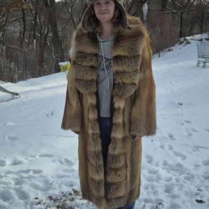 メンズロングレッドフォックスファーコート I リアルファーアウター I