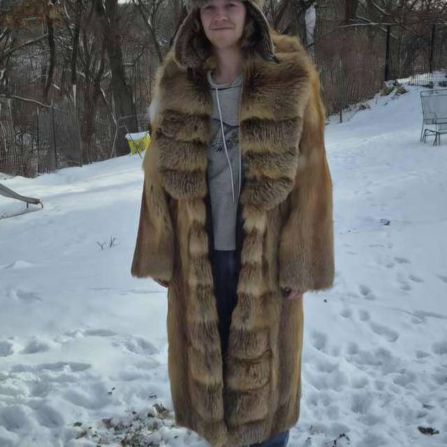 メンズロングレッドフォックスファーコート I リアルファーアウター I