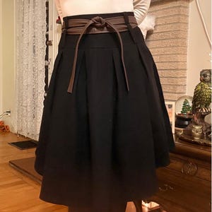 Winter Asymmetrical Wool Skirt Women, Pleated Wool Midi Skirt