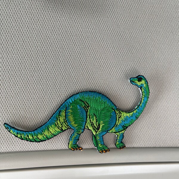 Brontosaurus Iron-on Patch, Dinosaur Iron-on Badge, Dino Animal Patch ...