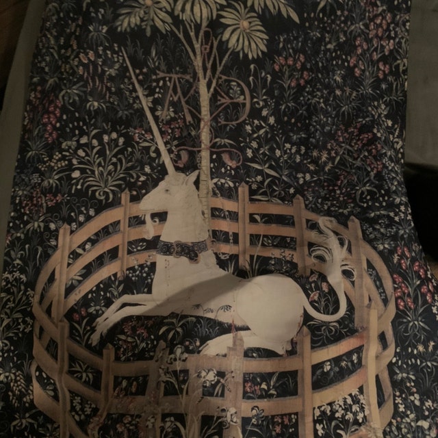 Medieval Unicorn Tapestry - The Unicorn In Captivity (Printed