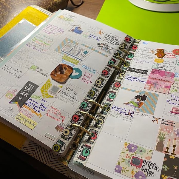 Dated Monthly Calendar Planner Inserts, A5 6-ring Punch, Half Letter ...