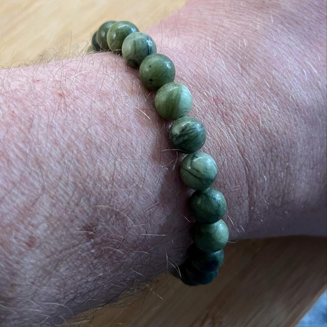 Braccialetto Elastico In Giada Lavanda, Fatto A Mano Con Sacchetto Regalo E Biglietto, Pietra Preziosa Di Cristallo Da 8 Mm - Italia