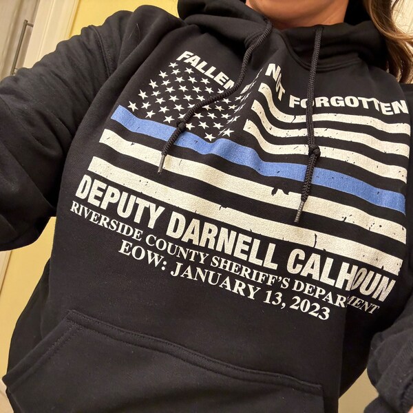 Police In Loving Memory Thin Blue Line Memorial Ceramic Ornament - Foto 4