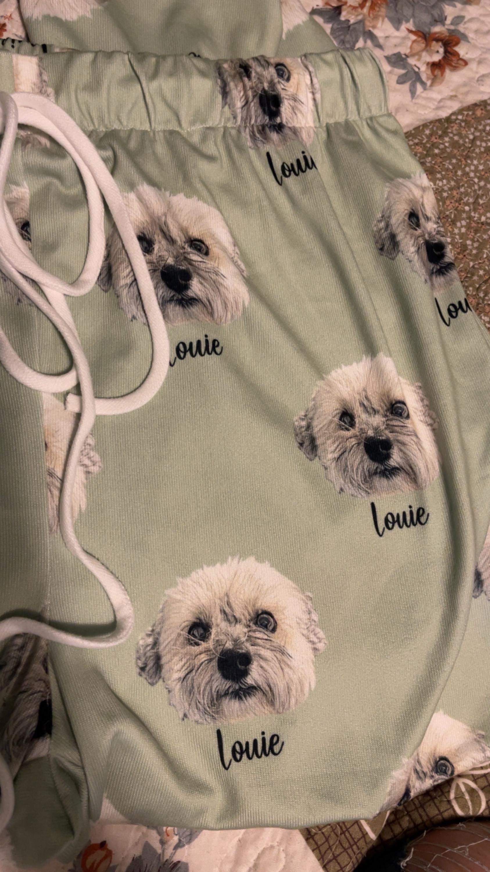 Custom Pet Portrait Pajama pants Using Pet Photo + Name Custom Dog Personalized Pajama Pants Photo Pants Dog Dad Dog Mom Gift