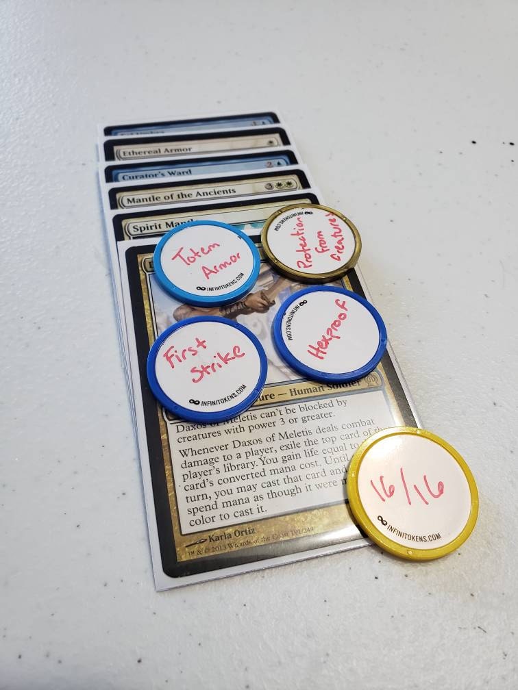 Dry Erase Counters/Tokens/Ability counters - Erasable, Reusable discs for games like Magic the Gathering and RPGs.
