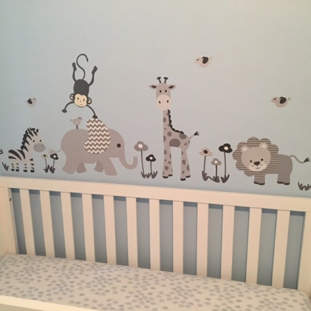 Safari Wall Decal Nursery Wall Decal Mini Decal Giraffe Etsy