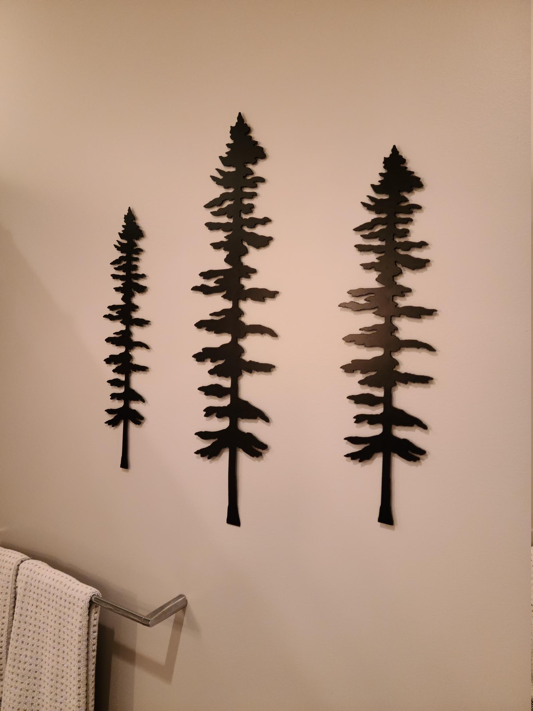 Sitka Trees Set of Metal Tree Wall Art Pieces 3 Etsy