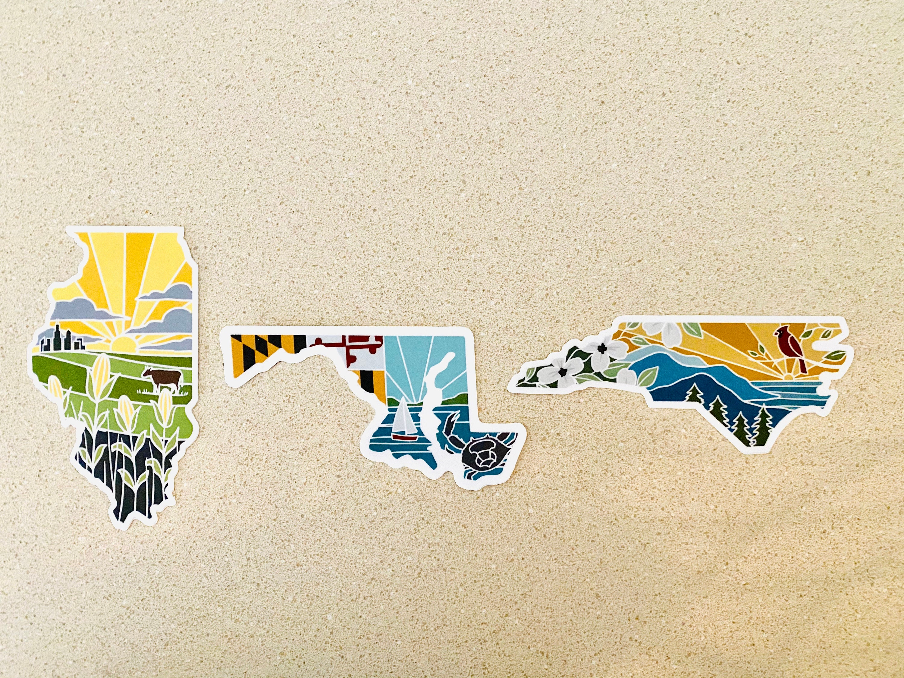 Illinois Durable Sticker | High Quality Bumper Sticker | United States Vinyl Decal | Weatherproof Sticker | Water Bottle Sticker | 4&quot;