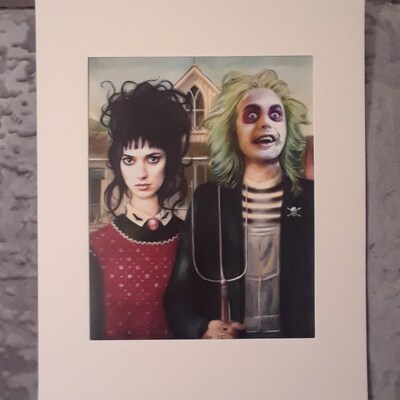 Beetlejuice American Gothic Portrait Illustration Art Print Fan Art ...