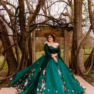 sleeping beauty aurora green dress Inspired Gown - Costume - Aurora Wedding -maleficent Mother of The Bride Dress