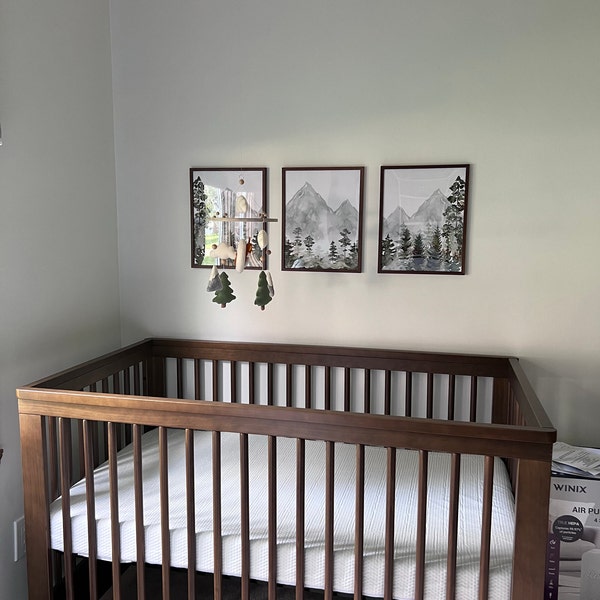 Mountain Nursery Wall Art Set of 3 | Forest Nursery Prints | Adventure ...