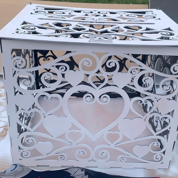 Elegant Wedding Card Box SVG Laser Cutting Files - Decorative Wedding ...
