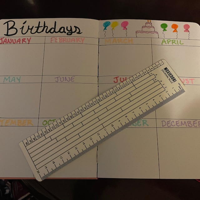 A5 Bullet Journaling Ruler Counts Boxes and Divides Your A5 Bujo Page.  Exclusively Over Here. 