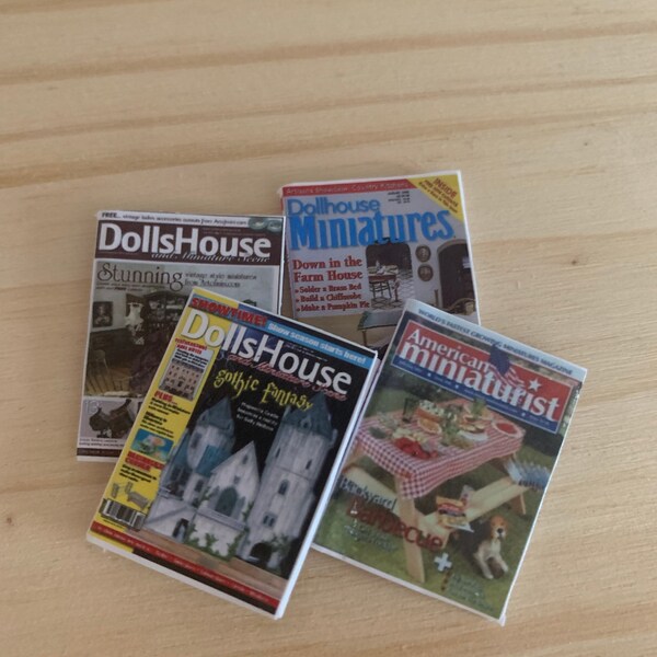 4 Miniature 'DOLLHOUSE MINIATURES' Magazines Dollhouse 1/6 1/12 1/24
