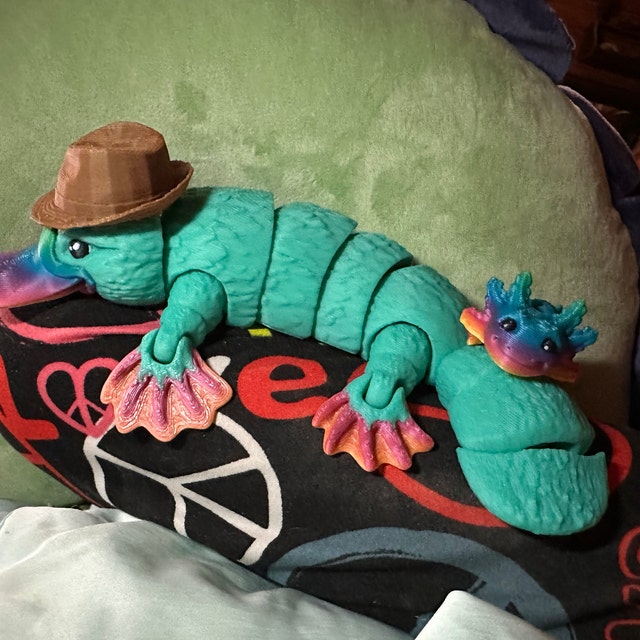 Large Articulated Platypus 3D Printed Figure With Removable
