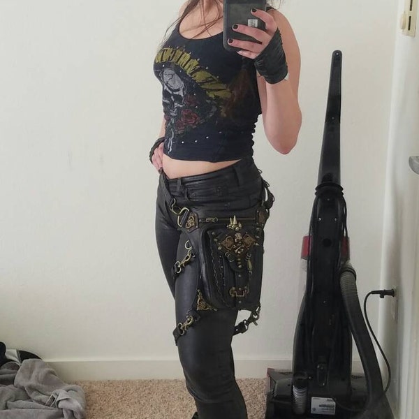 SKULL ROCKER Leather Holster Waist Bag Leg Bag and Hip Bag - Etsy
