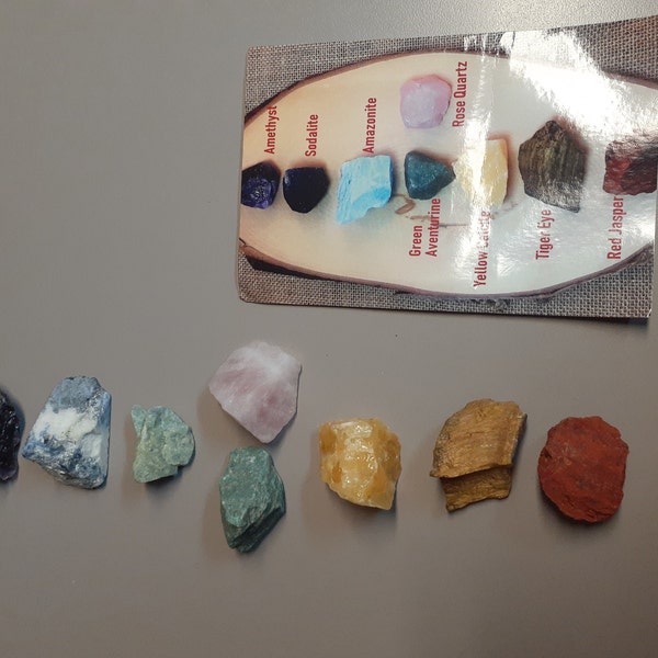Raw Crystal 7 Chakra Set Seven Piece Chakra Stone Set 7 Seven Chakra ...