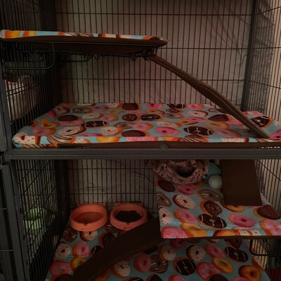 View of Ferret Nation Critter Nation Fleece Cage Liners With Absorbent Layer - Etsy