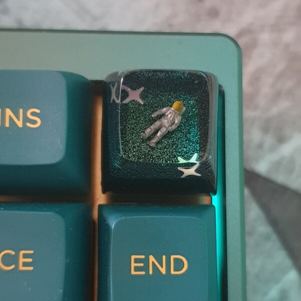 Astronaut Keycap, Outer Space Resin Keycap, Galaxy Handmade Keycap ...