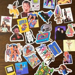 90年代ノスタルジアステッカーグラブバッグ - ダイカット防水