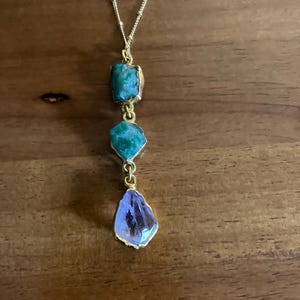 Customer photo from shargund, Custom Raw Birthstone Lariat Necklace, Mother's Family Gift