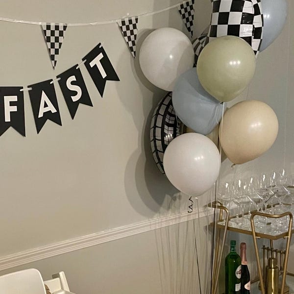 Two Fast Balloon Stack TWO Fast Balloon Tower L TWO Fast Balloons L Race Car Balloons L Race ...