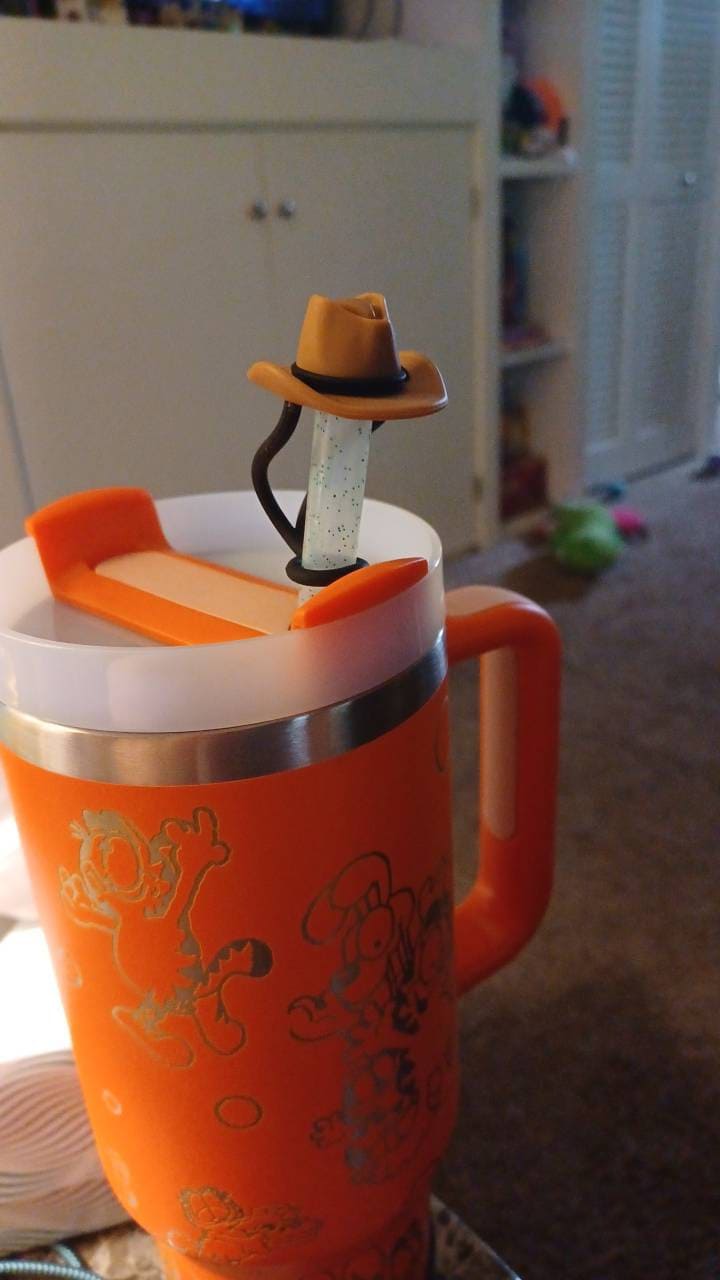 Cowboy Hat Straw Topper Western Cup Accessories Straw Topper Cowgirl Straw Cover 40 oz Cup Straw Cover for Tumbler Accessories Straw Cap