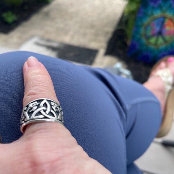 Triquetra Trinity Celtic Knot Ring STERLING SILVER 925 Celtic Love Knot ...